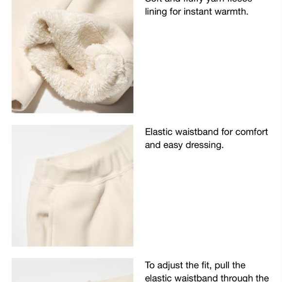 Uniqlo extra fleece-lined wide/leg sweatpants - kids sz 13 - sold out online - Picture 2 of 5